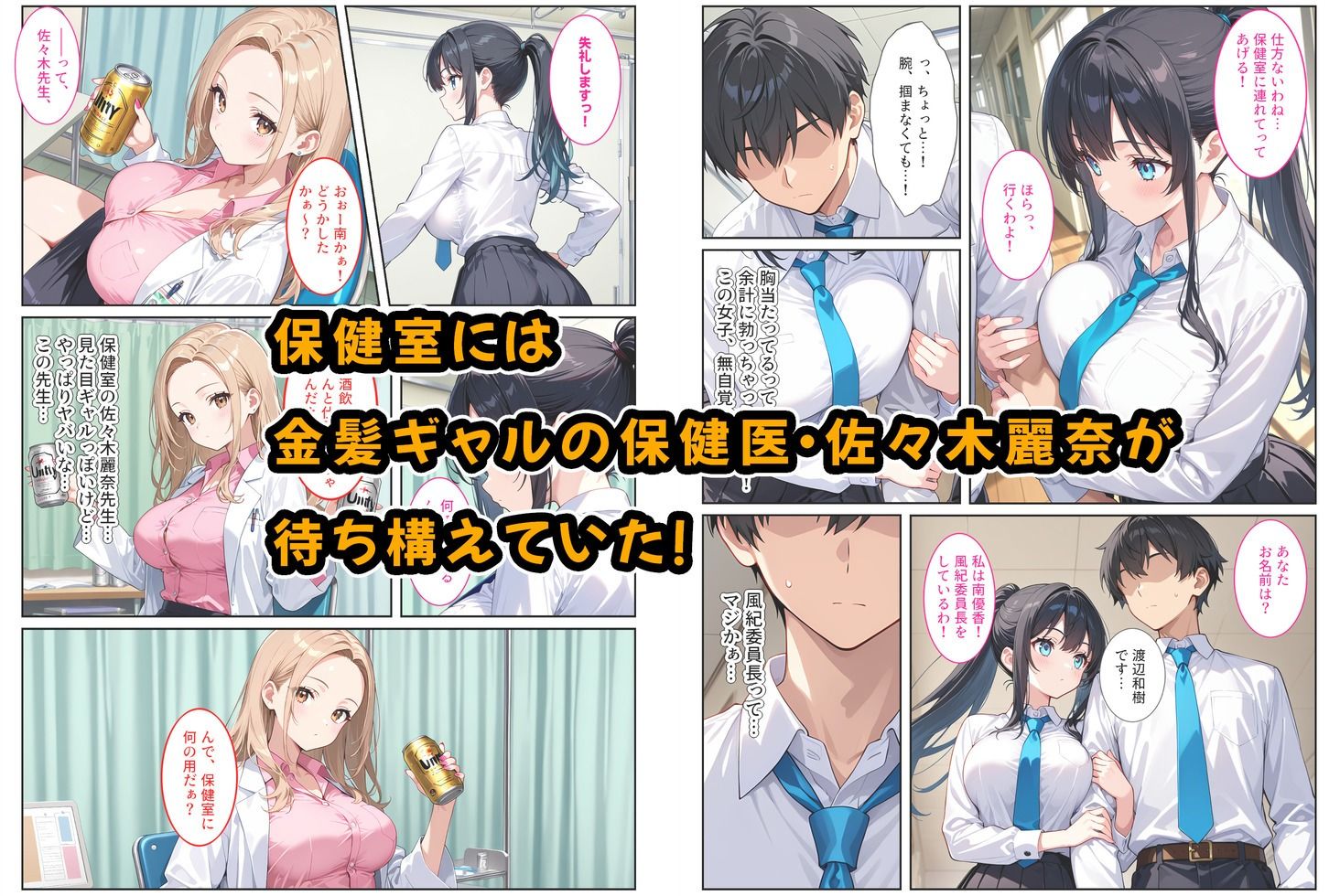  - 快楽に目覚めた無垢な爆乳風紀委員長とドMなギャル保健医に射精管理されています！