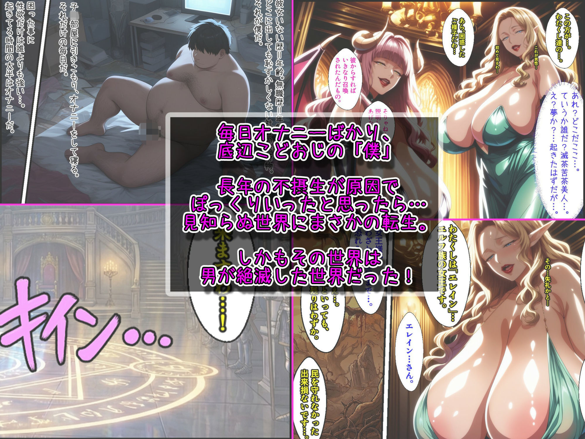  - 爆乳美女だけの世界に転生！爆乳サキュバス母娘も美熟女エルフ王女様も孕ませて世界を救う！