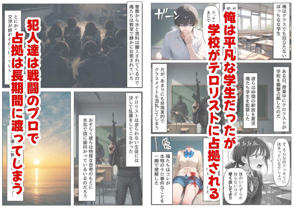  - 学校占拠したテロリストに、俺は片思い女子と、無理やりセックスさせられる