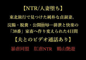 【NTR/人妻堕ち】東北旅行で見つけた純朴な貞淑妻。浣腸・脱糞・公開陵●…排泄と快楽の「38番」家畜へ作り変えられた4日間【夫とのビデオ通話あり】【暴虐同盟 】無料エロ漫画